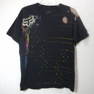 Vintage FOX Racing TShirt Graffiti Black Skulls